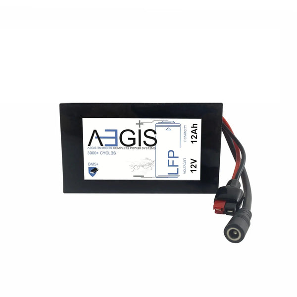 Aegis 12V 12Ah LiFePO4 Battery Pack | LFP 12V LiFePO4 Battery - PVC