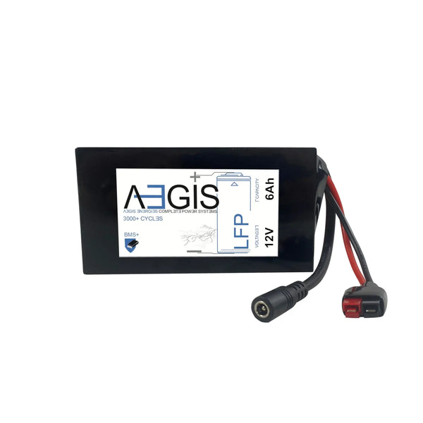 Aegis 12V 6Ah LiFePO4 Battery Pack | LFP 12V LiFePO4 Battery