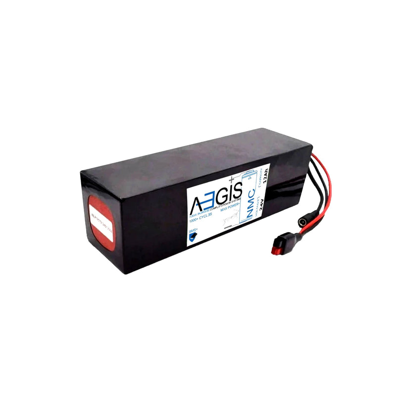 24V 12Ah Long Li-ion Battery - NMC Lithium Ion Deep Cycle - Aegis Battery