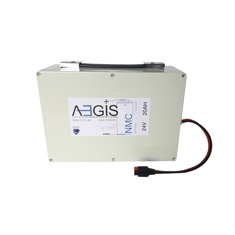 24V 20Ah Weather Proof Li-ion Battery - NMC Lithium Ion Deep Cycle IP65 - Aegis Battery