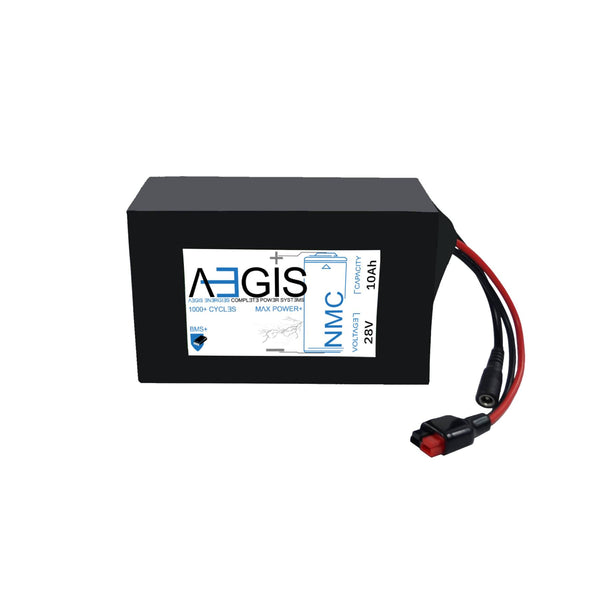 Aegis 28V 10Ah Lithium Ion Battery Pack | NMC 28V Lithium Battery