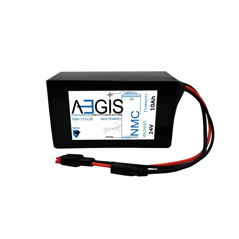 24V 10Ah Li-ion Battery - NMC Lithium Ion Deep Cycle - Aegis Battery